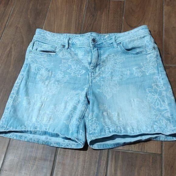 Seven7 Jean shorts 12 floral print flower white light spring summer - Picture 1 of 4
